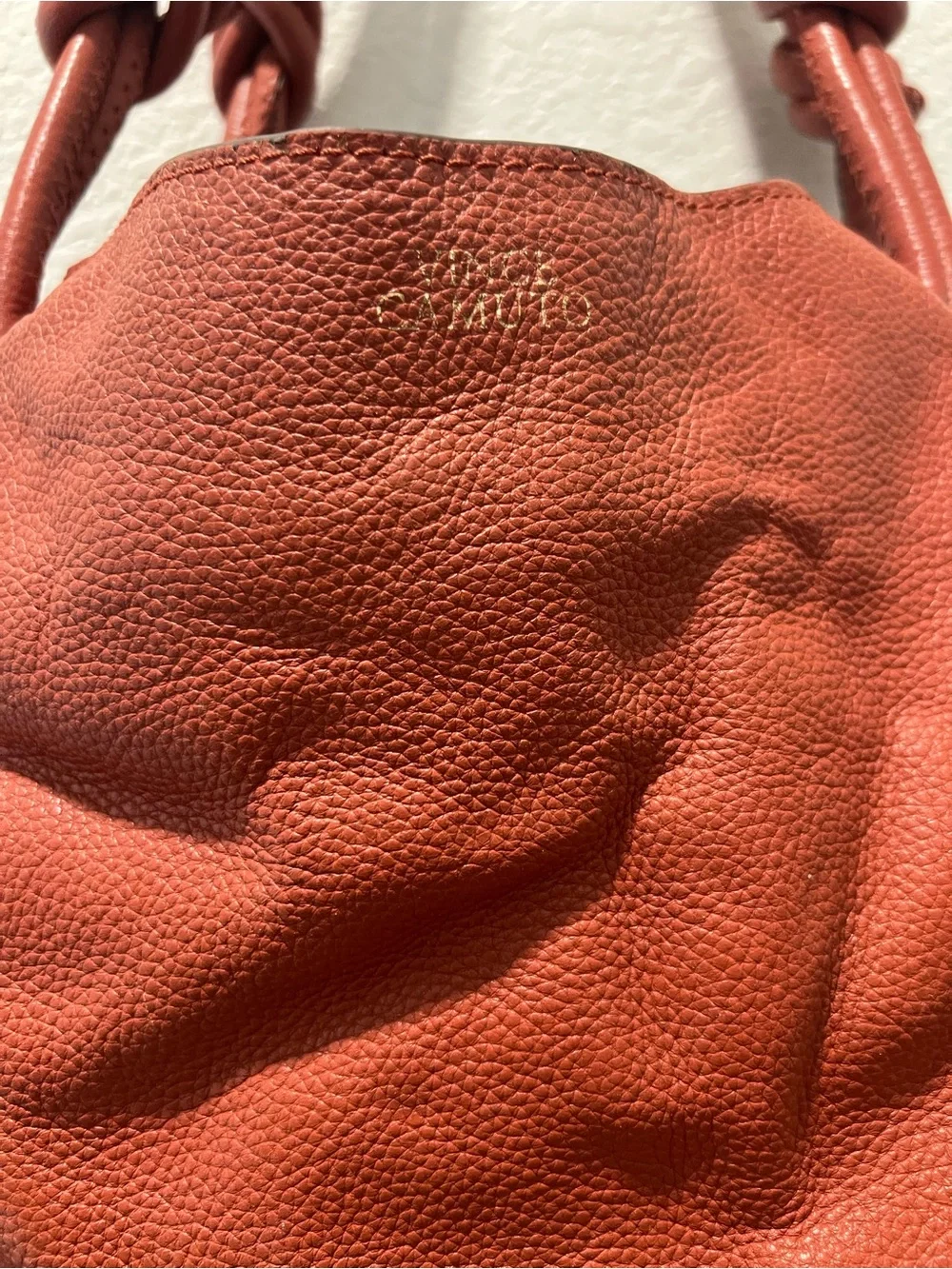 Vince Camuto Leather Hobo Bag Rust Terracotta Slouchy Shoulder Bag